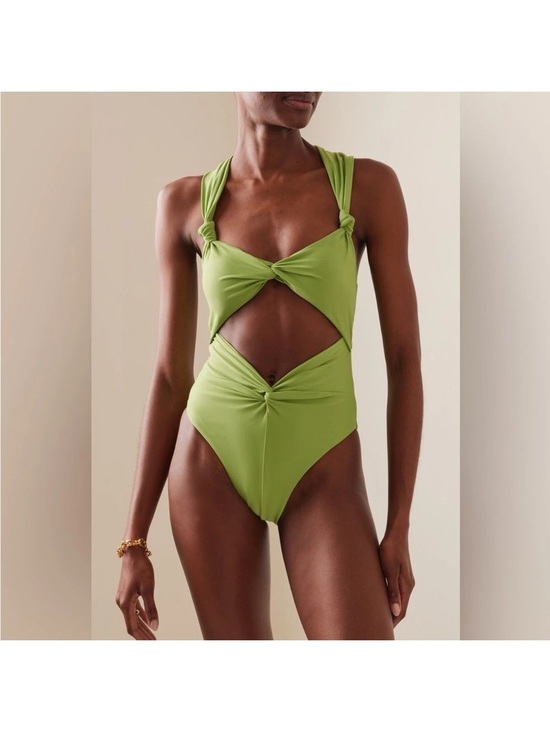 Andrea Iyamah Other - Andrea Iyamah Rita Aloe Green Knot Cutout One-Piece Swimsuit Size XS NWT
